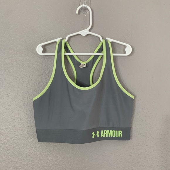 Under Armour Other - Under Armour Mid Crossback Women's Size M‎ Gray Green Compression Sports Bra